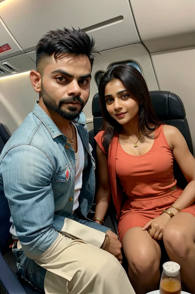 Virat Kohli with MBA chai wala in aeroplane 