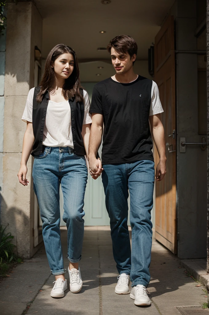 A couple holding hands again man image background