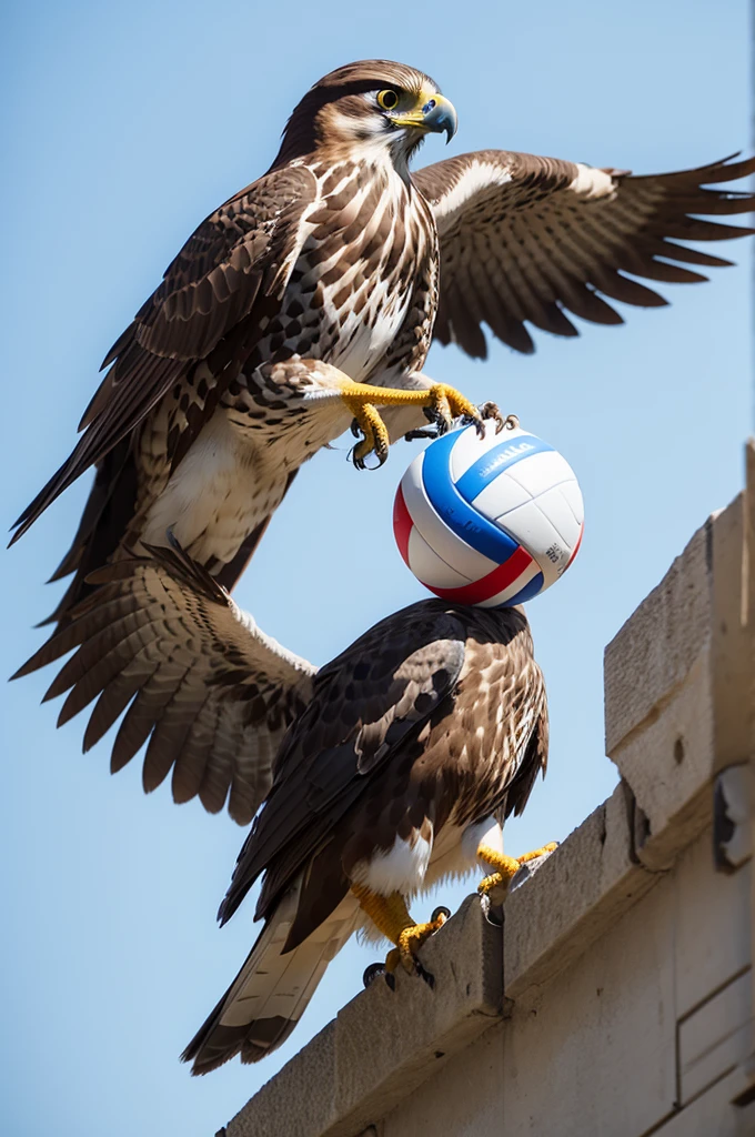 Falcon with volleyball