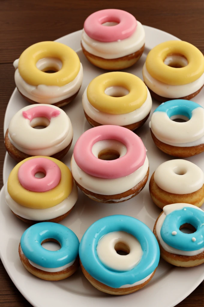 Create an image of Mini Donuts decorated with an algebra motif