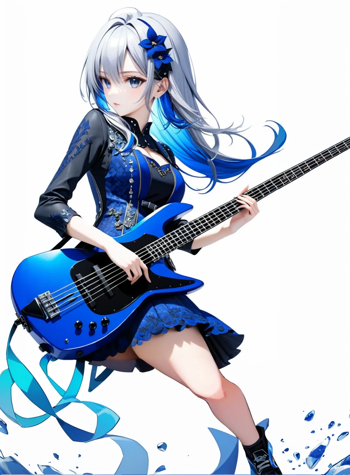 Blue electric bass、high quality、high resolution、High quality