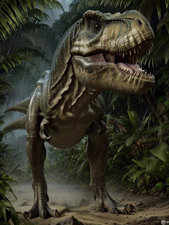 Masterpiece, Best Quality,  Tirano saurio Rex_dinosaur,  jurassic jungle,