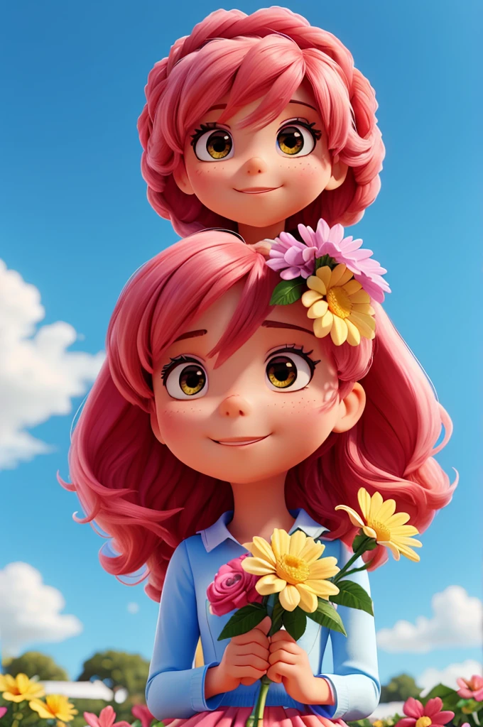 Create the name Maria Luiza with a colorful flower