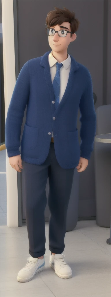 Person with disney pixar style glasses, high qualiy, best qualityer