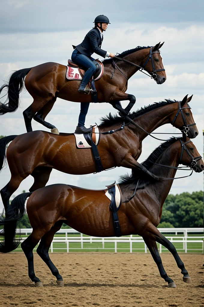 One horse on top of the other