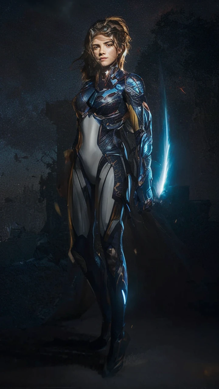 Tight suit in blue and red tones with the iconic symbol "S" On the chest.
- Red cape fluttering in the wind, long and majestic.
- High boots and gloves, both in red, that complement the suit.
- Thin yellow belt that defines the waist.
- Standing, with a firm and confident posture, hands on hips.
- Flying over a city with a determined look.
- In a dynamic pose, ready for action, with one arm extended and the other flexed.
- Determined and confident look, transmitting both power and compassion.
- A soft but confident smile can add warmth and bring the character closer.
- Metropolitan city at sunset, with skyscrapers and a sky that mixes orange and purple tones.
- A cosmic scene with planets and stars, showing your connection to the universe.
- A post-battle landscape with destroyed elements, highlighting her role as protector.
- Soft, warm light that highlights the textures and details of the suit.
- Shadows that accentuate the muscles and figure, creating a dramatic contrast.
- Light effects that suggest energy and power emanating from the character.
- Hair blowing in the wind, adding dynamism.
- Visual effects such as flashes of light or auras that enhance your power.
- Add moving elements, like the cape and hair, to give life and energy to the image.
