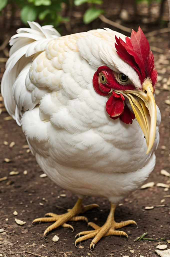 Chicken eating cotufa