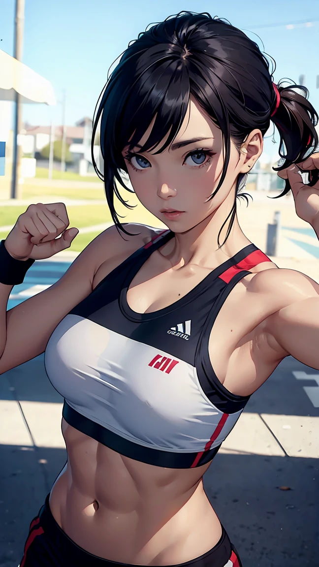 Fit abs Sporty woman