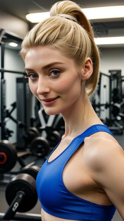 20 year younger gym girl with gym dress gym background images portrait size in blue eyes 