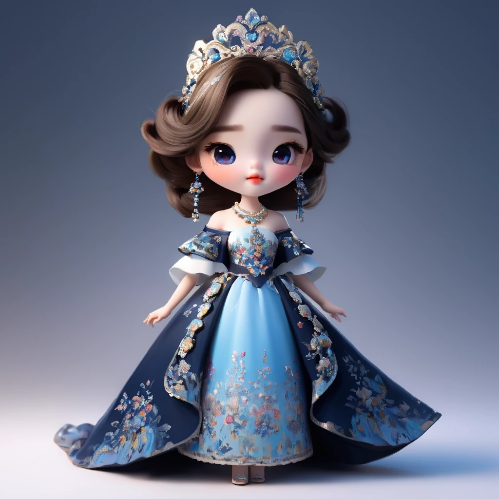 Best quality, masterpiece, high resolution, 1girl, porcelain dress, hair accessories, necklace, jewelry, beautiful face, on the body, Tyndall effect, realistic, dark studio, edge lighting, two-tone lighting, (high detail skin: 1.2), 8k UHD, dslr, soft light, high quality, volumetric light, candid, photo, high resolution, 4k, 8k, background blur,