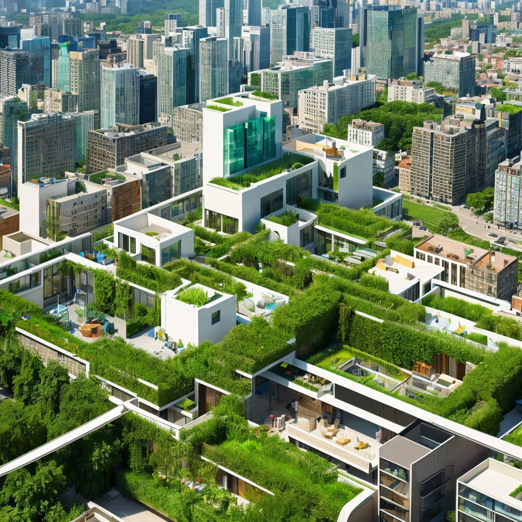 I need you to draw a style model of a city seen from above with the following characteristics of a Sustainable City:
Access to basic public resources Urban renewal actions Reduction of co2 emissions Promote fair trade Recycling Rooftop areas and green walls Design of sustainable houses and buildings Use of alternative energy Eco-technologies I don't want something so futuristic, I want it simple but that reflects those characteristics that you I just gave it and I also need that in each building that I draw its house, you put a type of sign above me that says what it is, for example, that in that building it helps reduce CO2 or something like that, I don't want the image to be so difficult or elaborate, I want it to be simple because later I have to draw it by hand. So I don't want it to have so many details. I don't want an image in itself, I literally want a drawing made with a pencil like this in black and white on a scale. of gray and it can be seen that it is done in pencil please