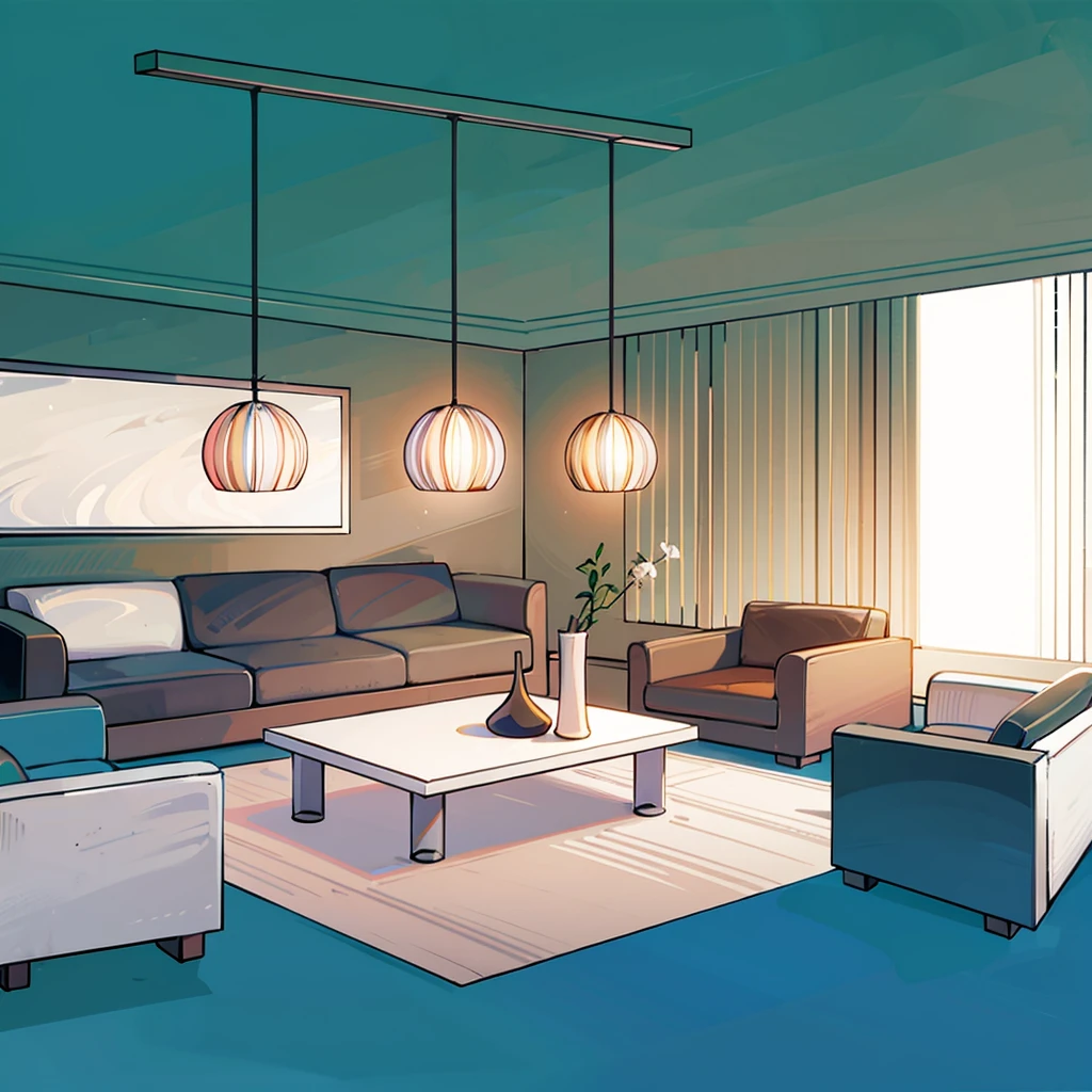 Bedroom, realistic, White and light colours, nice painting and végétation on the outside