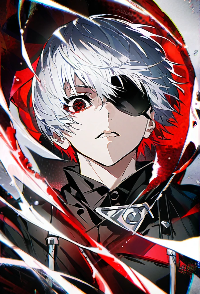 ```
ken kaneki, Tokyo Ghoul,White hair, black outfit, half-ghoul, serious expression, red kakugan eye, kagune tentacles, detailed face, high quality、Uplifting、Cold-like sensation、masterpiece、Fighting spirit、cool、Sharp Eyes、Wave Attack
```