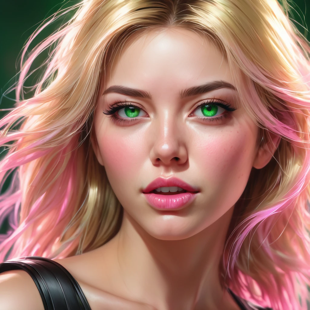 Oral rape of the woman blonde hair green eyes and pink batm and a black top, realistic art style, RossDraws portrait, Artgerm portrait, Anime realistic artstyle, 4K realistic digital art, 4K realistic digital art, 8K Artgerm Bokeh, DeviantArt Artstation CGScosiety, ArtGerm extremely detailed, made with anime painter studio, RossDraw digital painting, (cum on face:1.3), (cum on black top: 1.3)