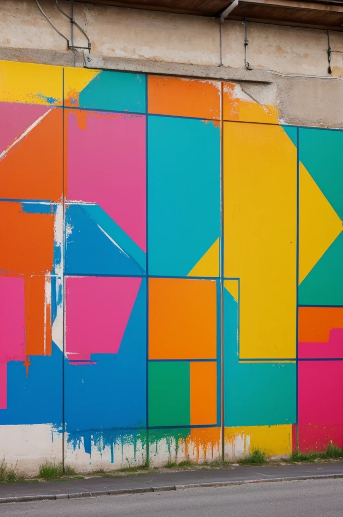 Le mot dedal marque en tag sur un mur dans un style throw up avec au moin 5 couleurs differentes