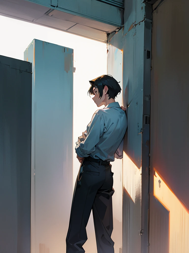 Guy Standing,  leaned his back against the building