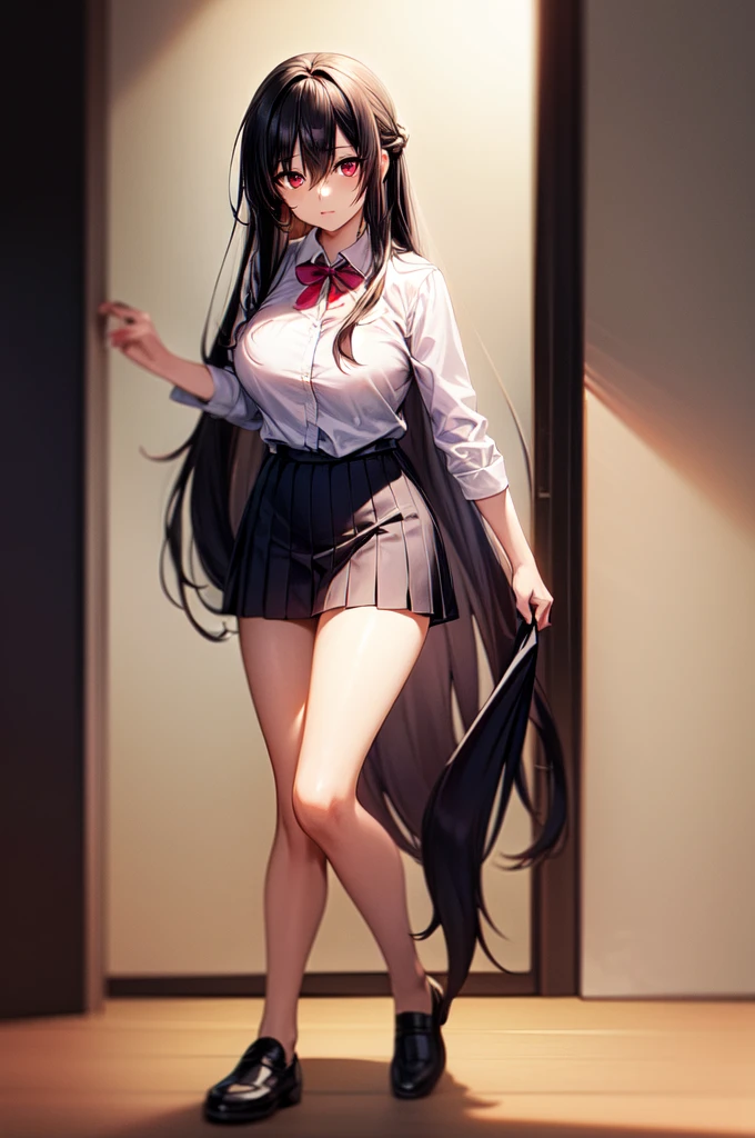 Arad woman posing for photo in short skirt and white shirt, Surrealism female students, Surrealism female students, Realistic schoolgirl, photorealistic anime girl rendering, thighhighs and skirt, 3 d anime realistic, small curvaceous loli, wearing skirt and high socks, Photorealistic anime, cute female student, Realistic anime 3 D style, female student