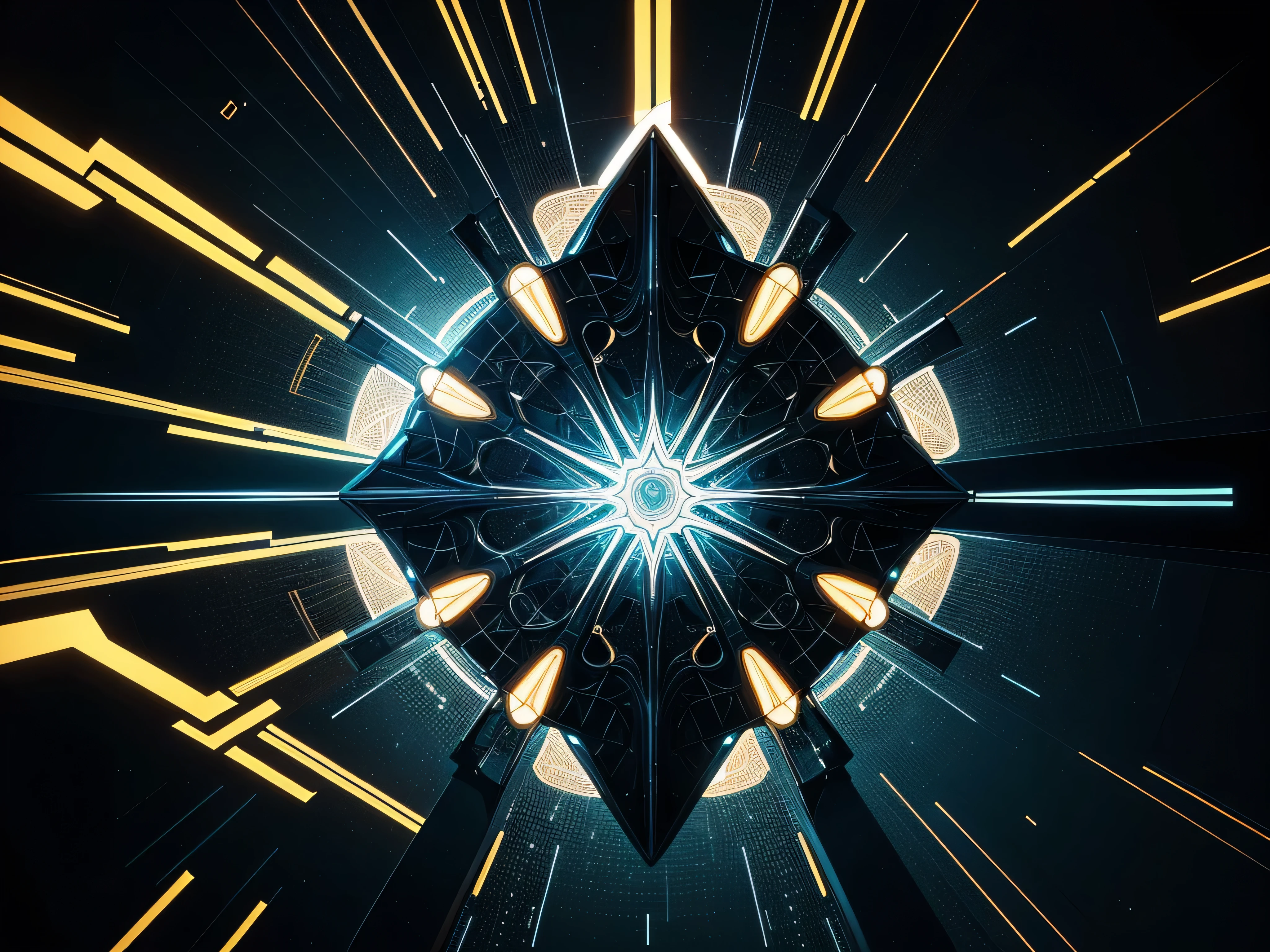 A highly detailed vector illustration, 8k resolution, masterpiece, intricate details, elegant lineart, cinematic lighting, dynamic composition, vibrant colors, abstract geometric shapes, futuristic elements, seamless patterns, minimalist design, clean and modern aesthetic