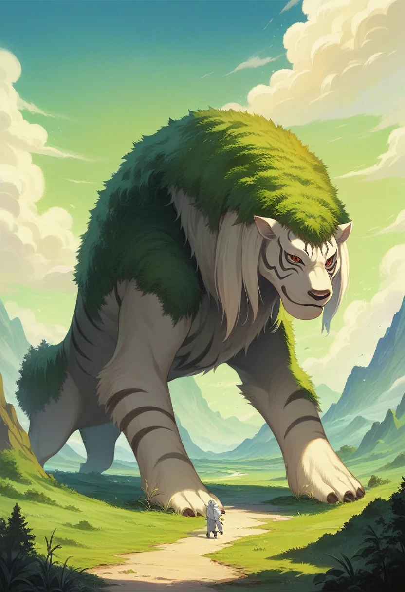 Studio Ghibli-style anime movies, Movie stills, Highest quality, masterpiece, Representative works, Official Art, Professional, Extremely elaborate details, 8K, landscape, nature, Princess Mononoke