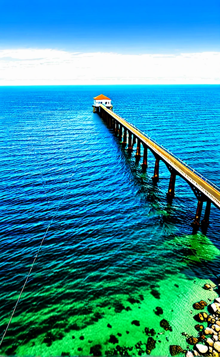 House in the sea with bridge