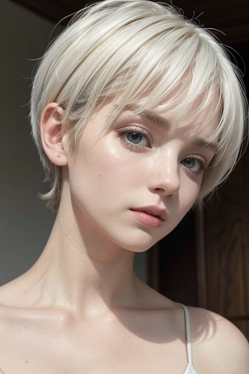 Shorthair white girl short hair white woman style white hair