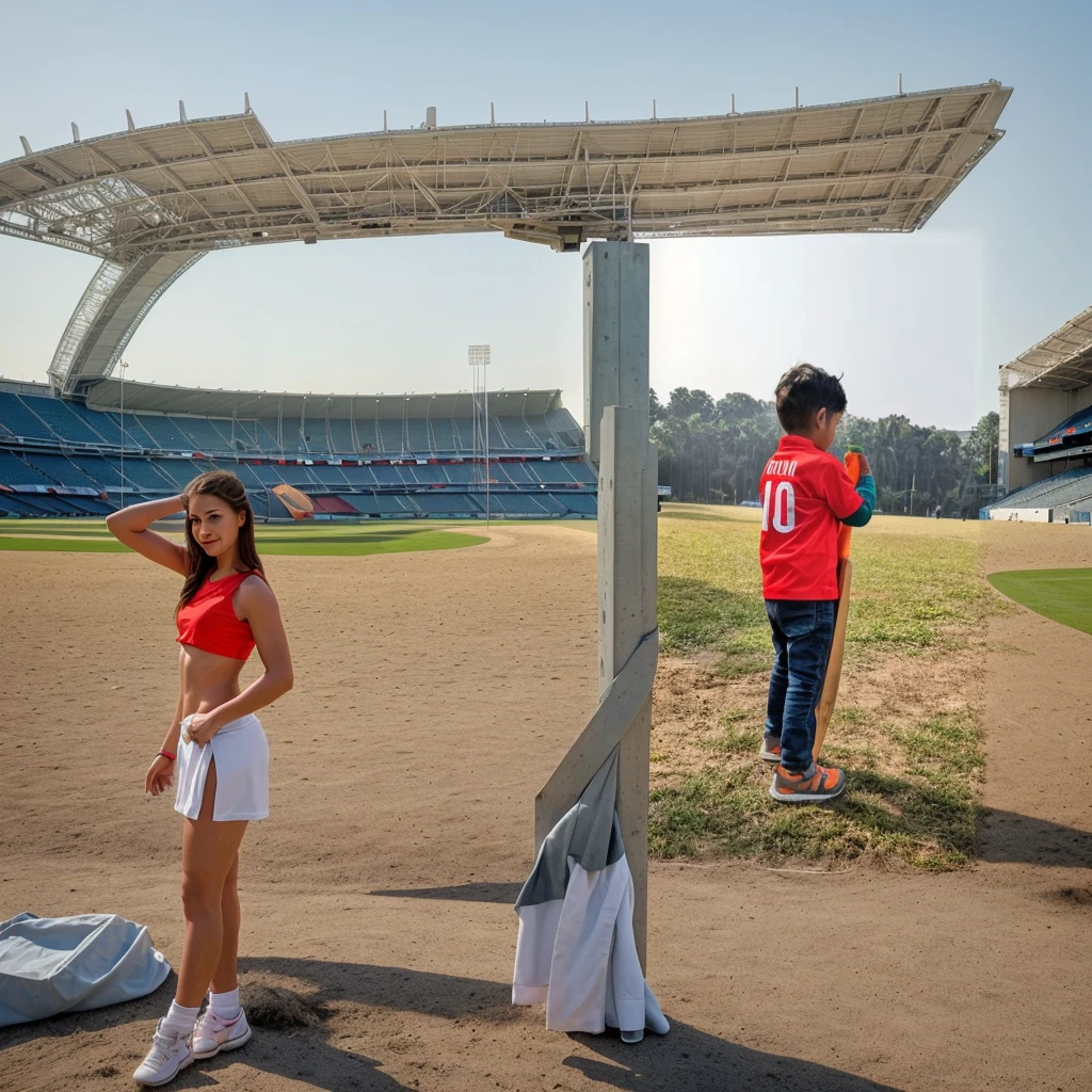 in a Stadium while thousands of supporters clapping 