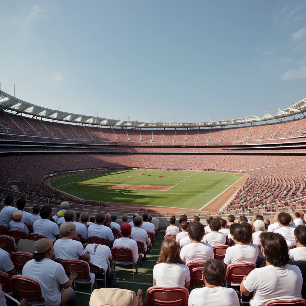 in a Stadium while thousands of supporters clapping 