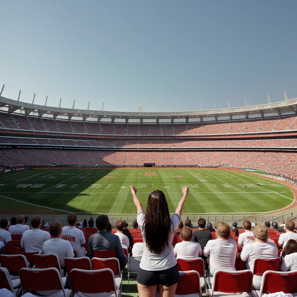 in a Stadium while thousands of supporters clapping
