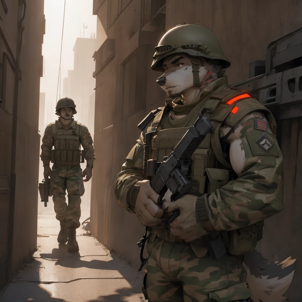 soldiers, post-apocalypse, 4k, faded colors, hood