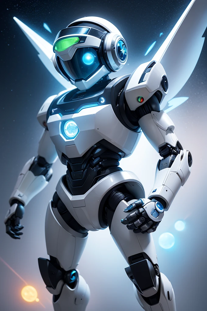 RoboRickInspiration: Inspired by Buzz LightyearDescription: A futuristic robot with silver armor and colorful lights. It has a clear visor and wings that extend to fly.. RoboRick has several high-tech tools in his arms.Personalidade: confident, protective, but sometimes a little naive about the world of toys.