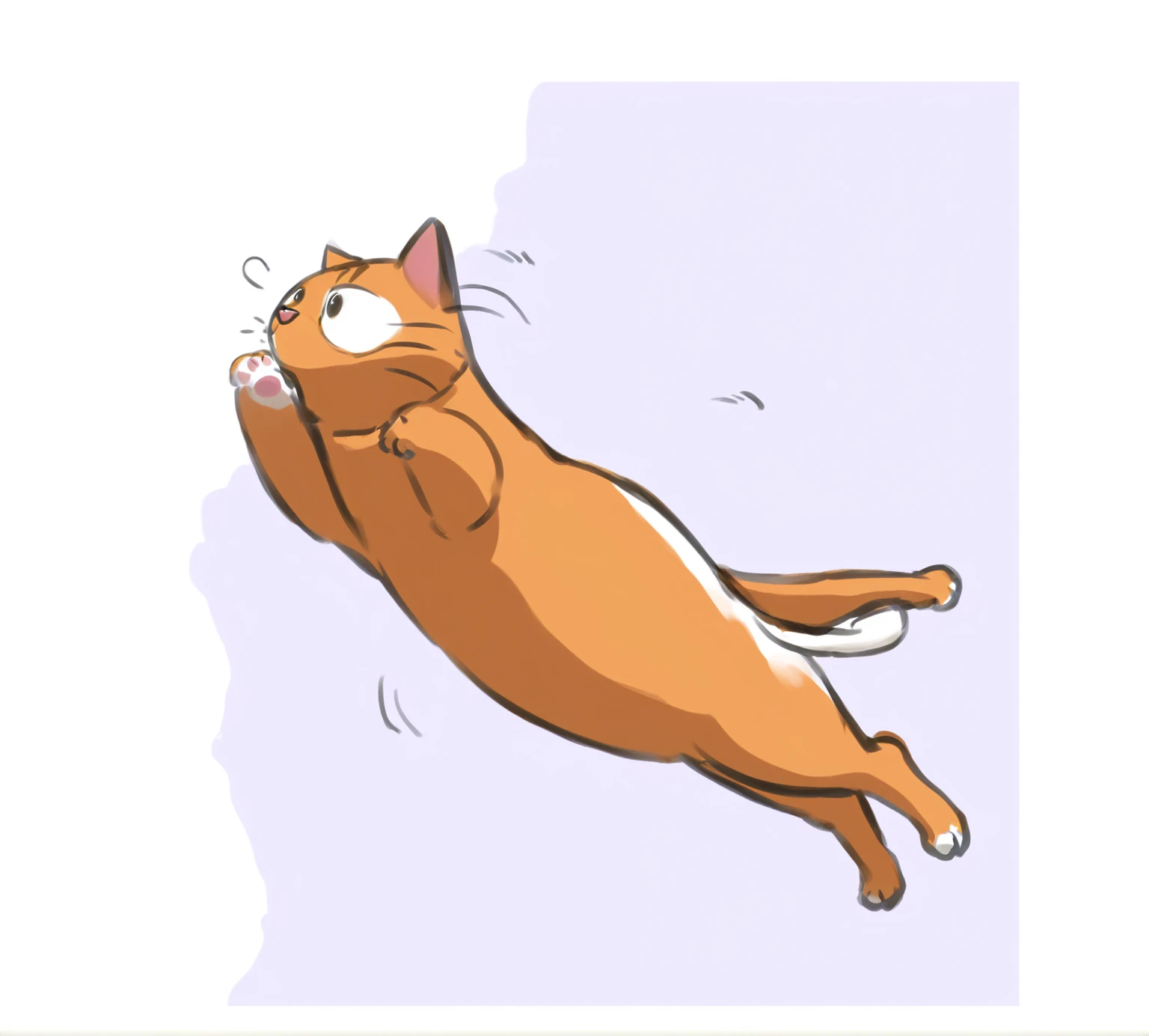 there is a drawing of a cat that is jumping up, cat is floating in air, illustration of a cat, ginger cat in mid action, catdog, the cat is orange, illustration of 2 cats, drawn in microsoft paint, anime cat, an orange cat, drawn with photoshop, ( dog ) jumps over hill, sora as a cat