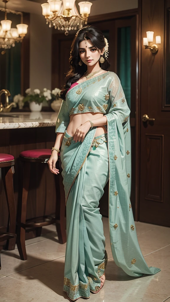 1girl,beautiful girl,wearing beautiful saree,full body image,realistic,8k resolution