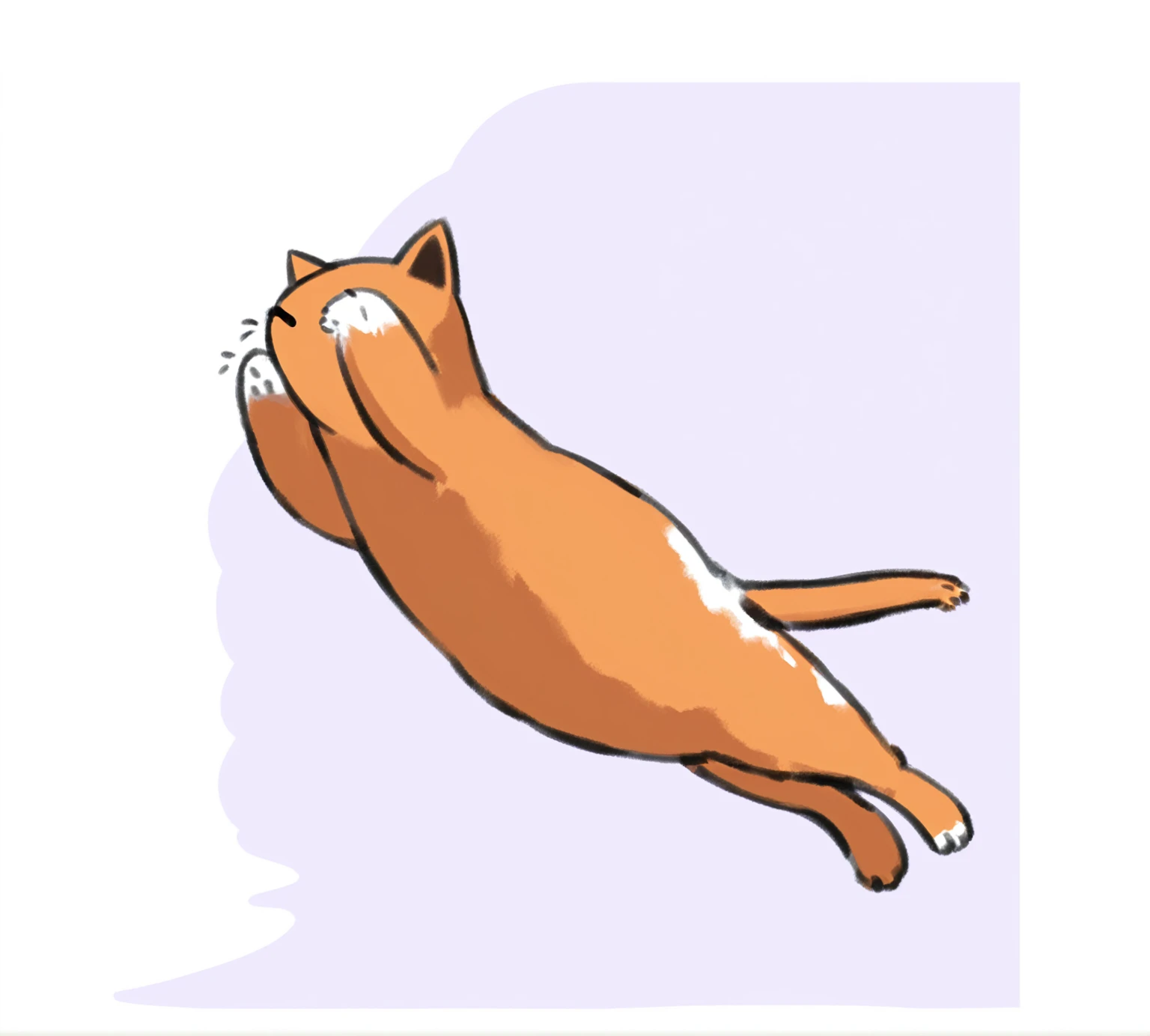 cartoon of a cat  that is jumping up, cat is floating in air, illustration of a cat, ginger cat in mid action, catdog, the cat is orange, illustration of 2 cats, drawn in microsoft paint, anime cat, an orange cat, drawn with photoshop, ( dog ) jumps over hill, sora as a cat, oversized_hindquarters,  thick tail, an obese, fat cat