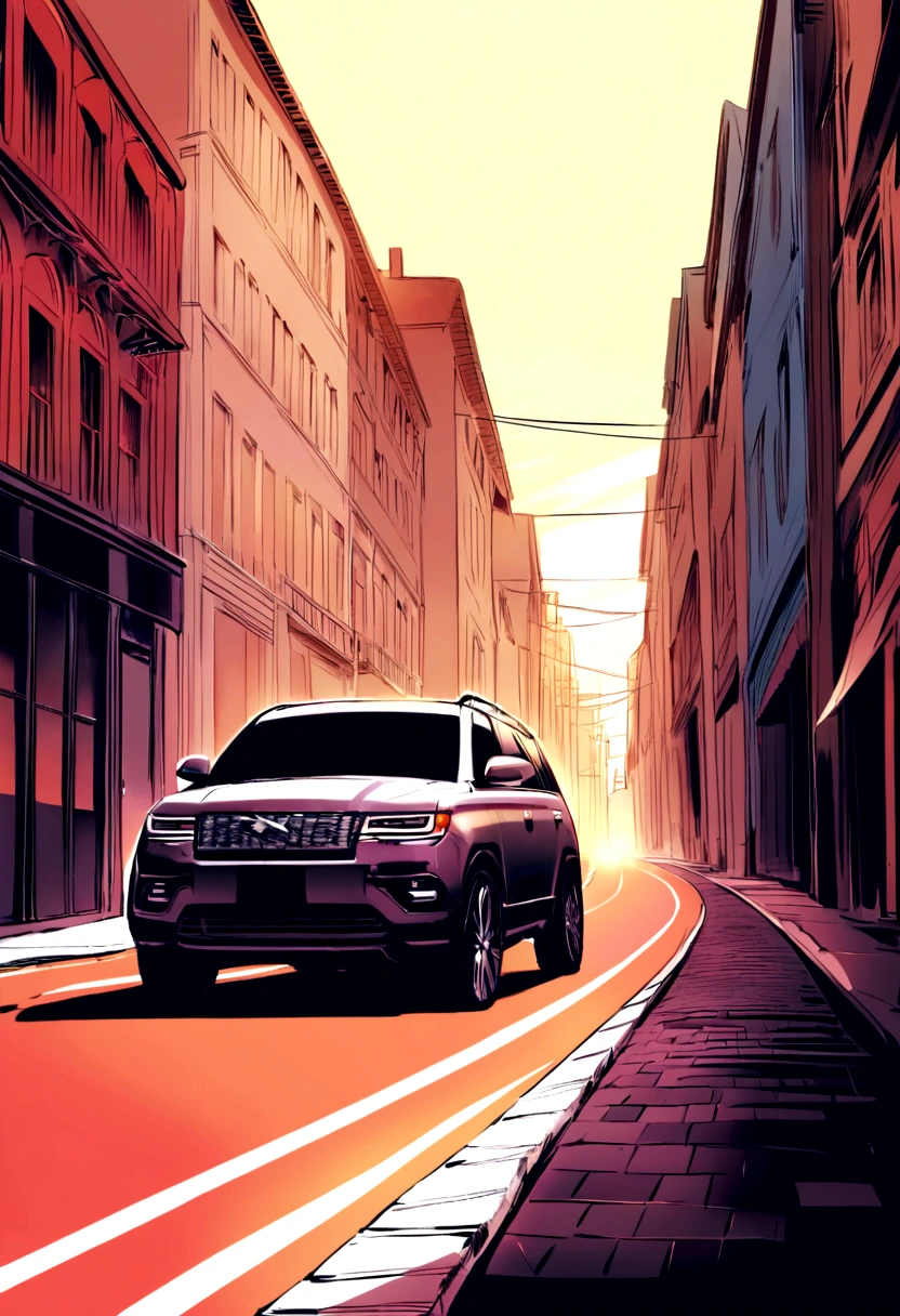 the sideview,the sideview,Contre-Jour,An SUV drove down the street,Rapid
