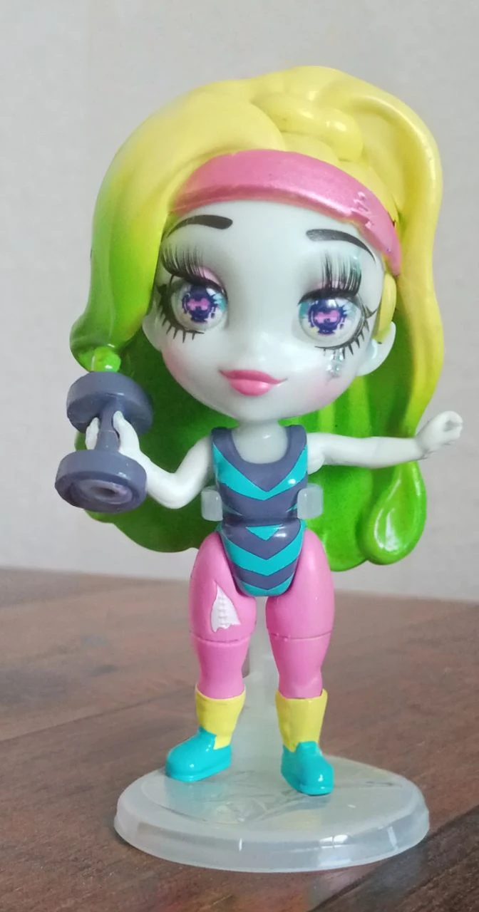 Turn this figure into a cute anime girl,