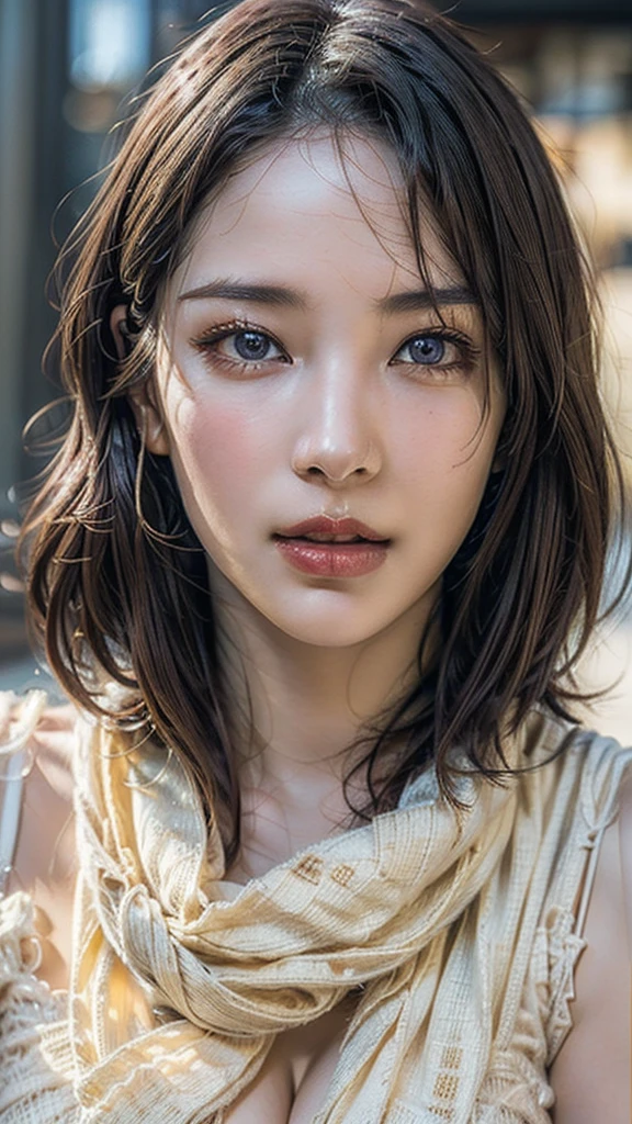 One girl, masterpiece, (Highest quality), 8K, Detailed skin texture, Detailed cloth texture, ((Beautifully detailed face:1.4)),((Natural big breasts1.4)),((Upper Body))