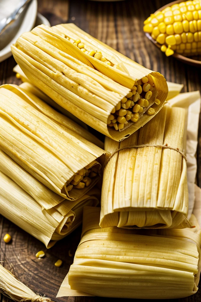 tamales, wrapped in corn husks.