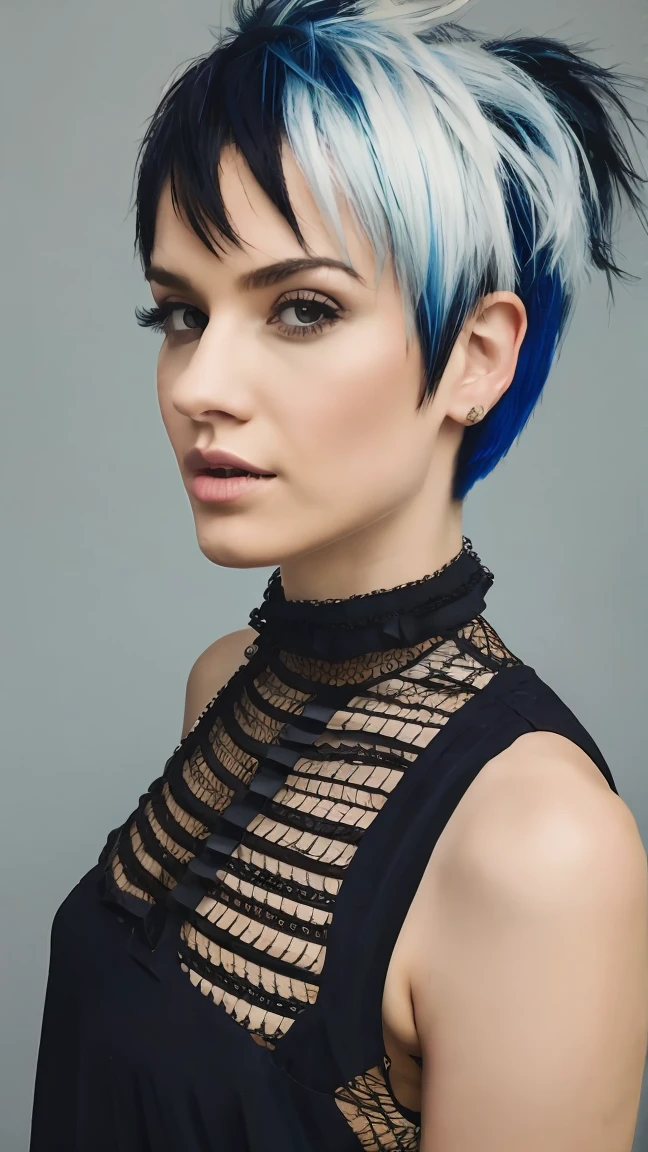 Punk woman  pixie  hair 