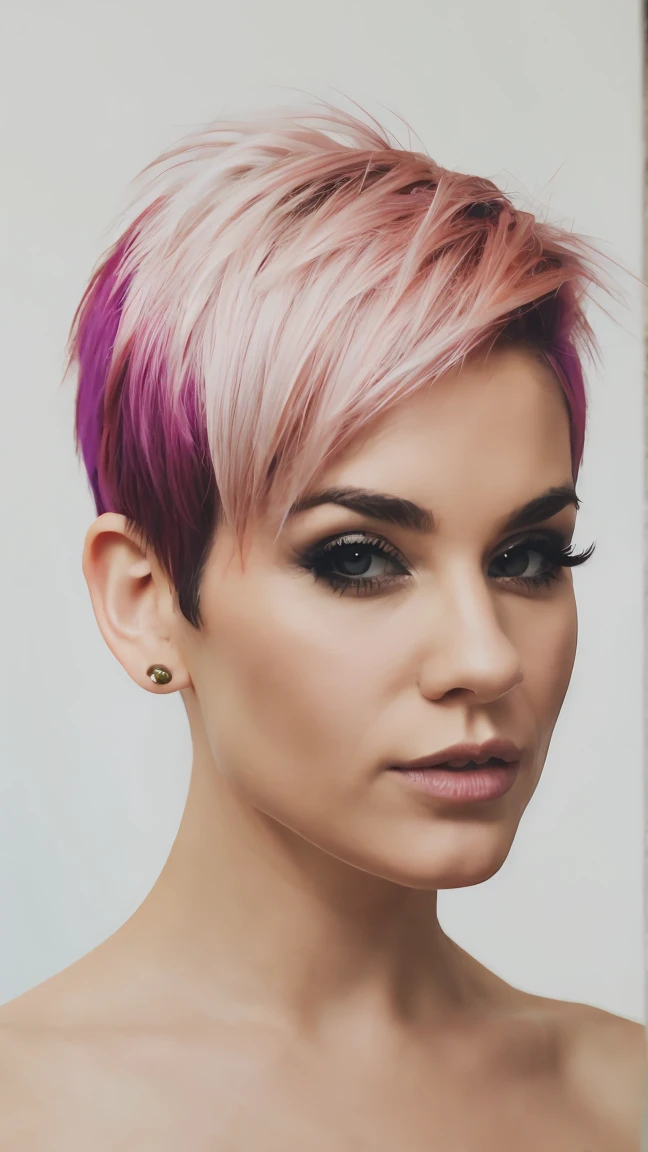 Punk woman  pixie  hair 