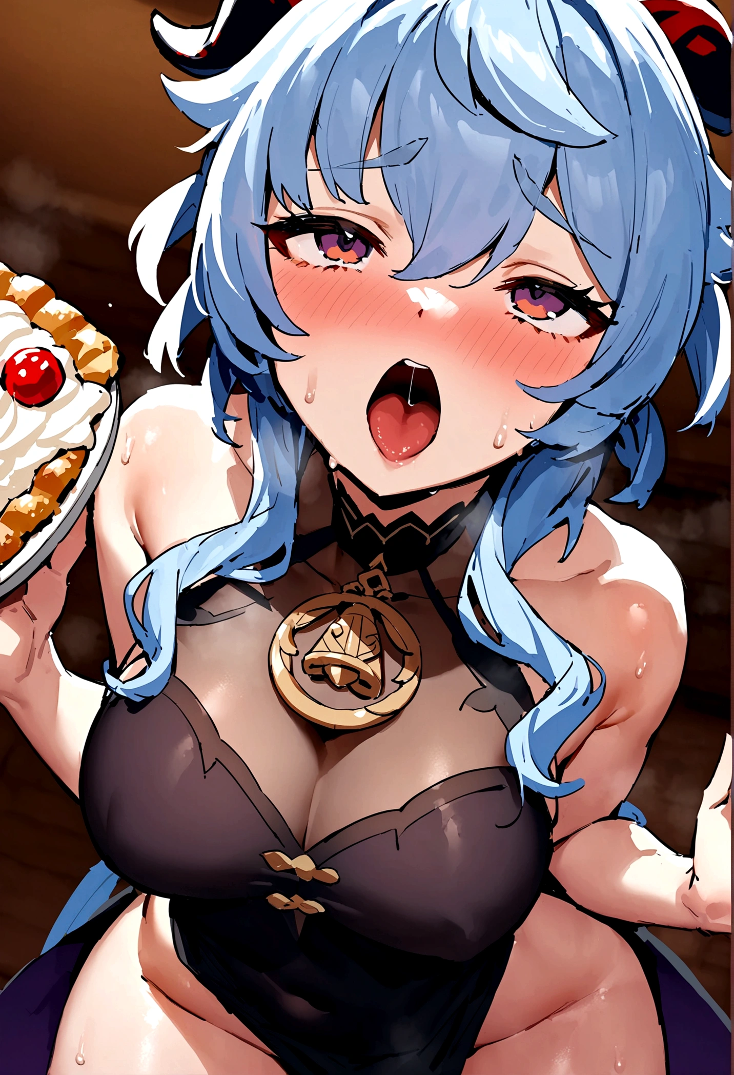 NSFW,masterpiece,Highest quality,High resolution,Super detailed,ganyu \(genshin impact\),(Prostitute),(High quality sexy dress),Embarrassed,Estrus,Astonishment,excited,blush,Sweat,orgasm,Climax,(Squirting),Ahegao,Roll your eyes、squint,(Stern middle-aged man),Having intense sex,Insert,Creampie,,Izakaya