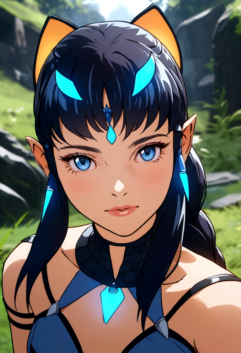 Na'vi girl, medium length braided hair from the Omaticaya clan