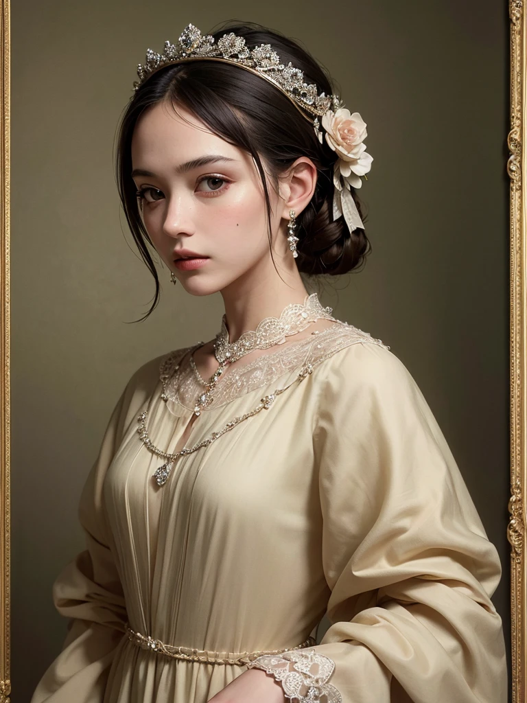 (Highest quality), (masterpiece), highly detailed, I'm having raw sex with a young girl, Riho Yoshioka, who is lying on her back on the bed and wearing a see-through white swimsuit., body, whole body, Eyes that are evenly shaped, Big eyes, Droopy eyes, A dreamy look, Seductive pose, very very short hair, Almost flat breasts, she does shy smile, she is blushing, She has a full head of pubic hair, Beautiful Vagina, I am having sex with her, get creampied, She is gasping with her mouth open, A simple background with just a sheet,