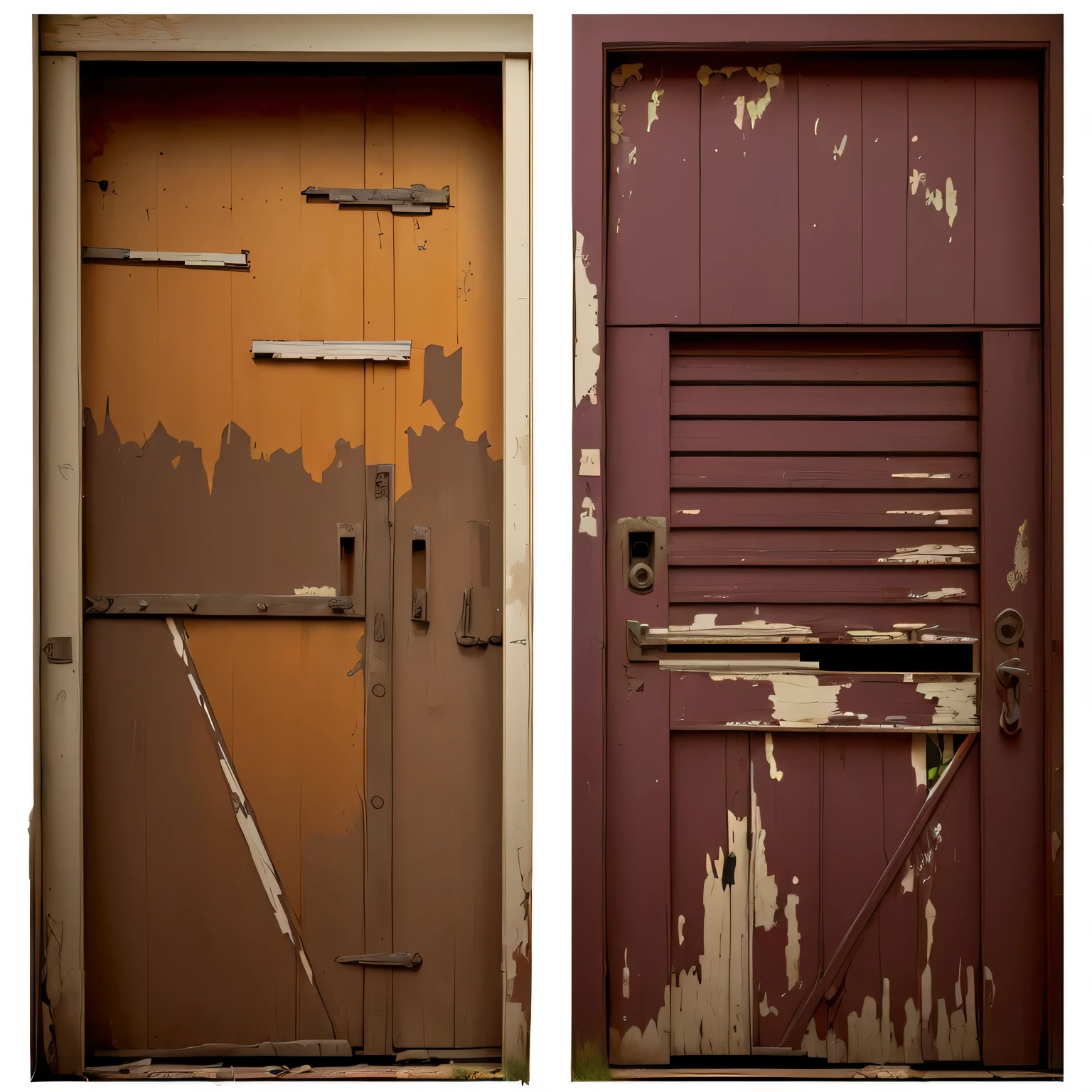 Two old dilapidated doors