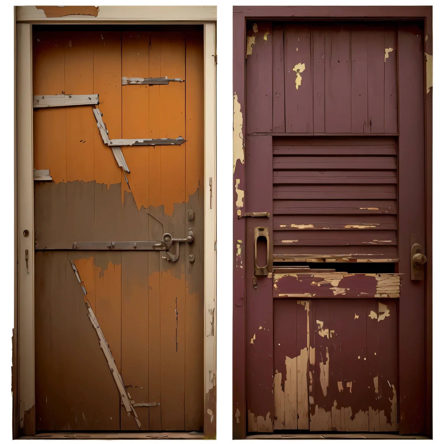 Two old dilapidated doors