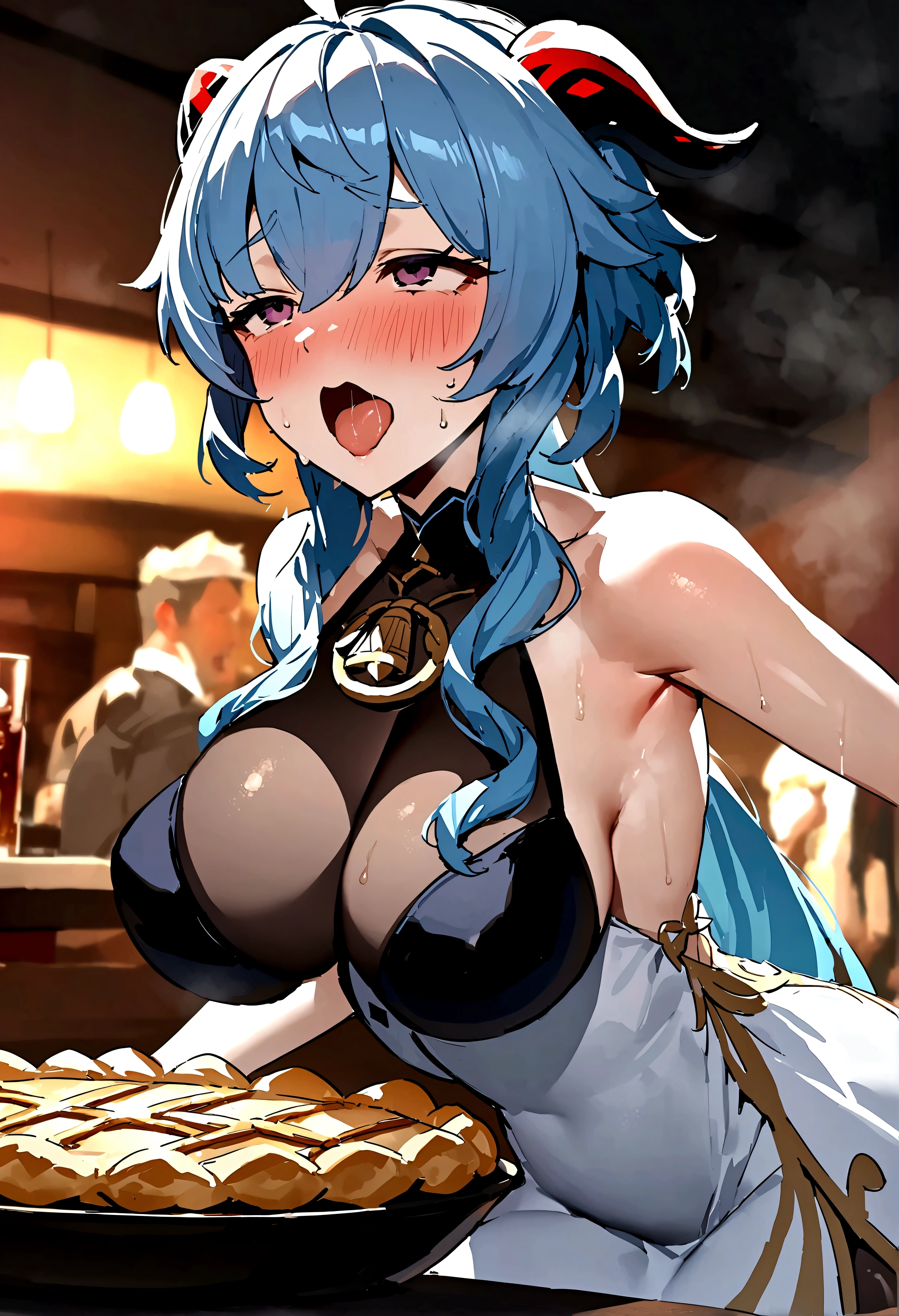 NSFW,masterpiece,Highest quality,High resolution,Super detailed,ganyu \(genshin impact\),(Prostitute),(High quality sexy dress),Embarrassed,Estrus,Astonishment,excited,blush,Sweat,orgasm,Climax,(Squirting),Ahegao,Roll your eyes、squint,(Stern middle-aged man),Having intense sex,Insert,Creampie,,Izakaya