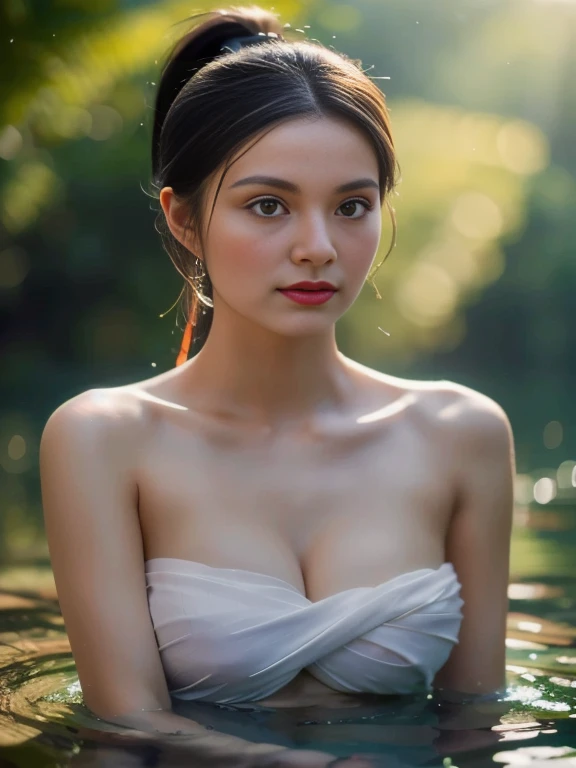 Araffe woman in black bikini in the middle of the river, beautiful Asian girl, Gorgeous Chinese model, Japanese model, beautiful asian woman, Japanese goddess, Very beautiful girl., beautiful young woman, In the water up to her shoulders, very beautiful woman, Attractive and beautiful, y girl, Asian girl, beautiful female model, jaw-dropping beauty, Attractive face and body