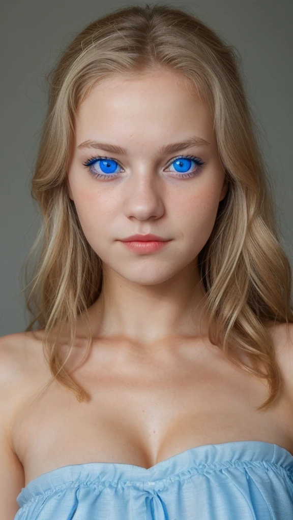 Beautiful girl of German nationality, with blue eyes