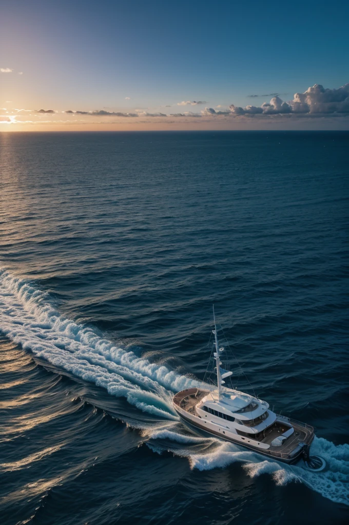BOAT IN THE MIDDLE OF THE SEA ALONE