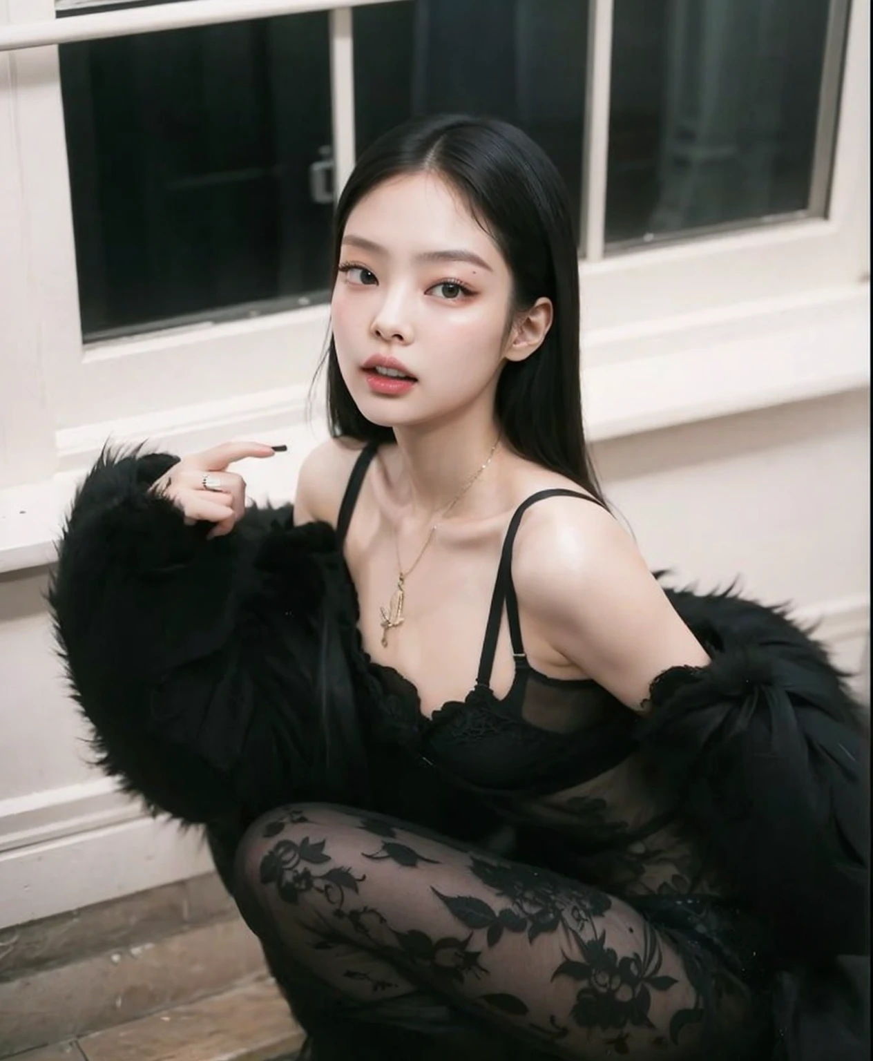 Brunetette, face detailed, Jennie, kpop, tall quality, sexly