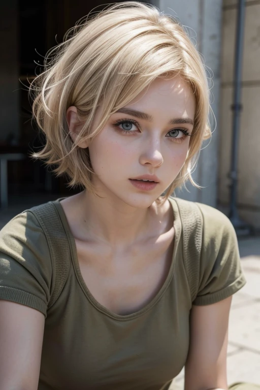 Short hair white girl  woman military israelí combate